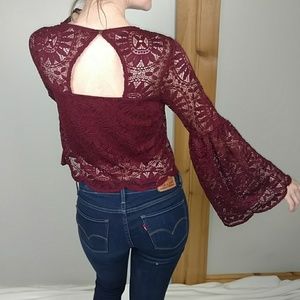 NWT Target Brand Bell Sleeve Lace Top